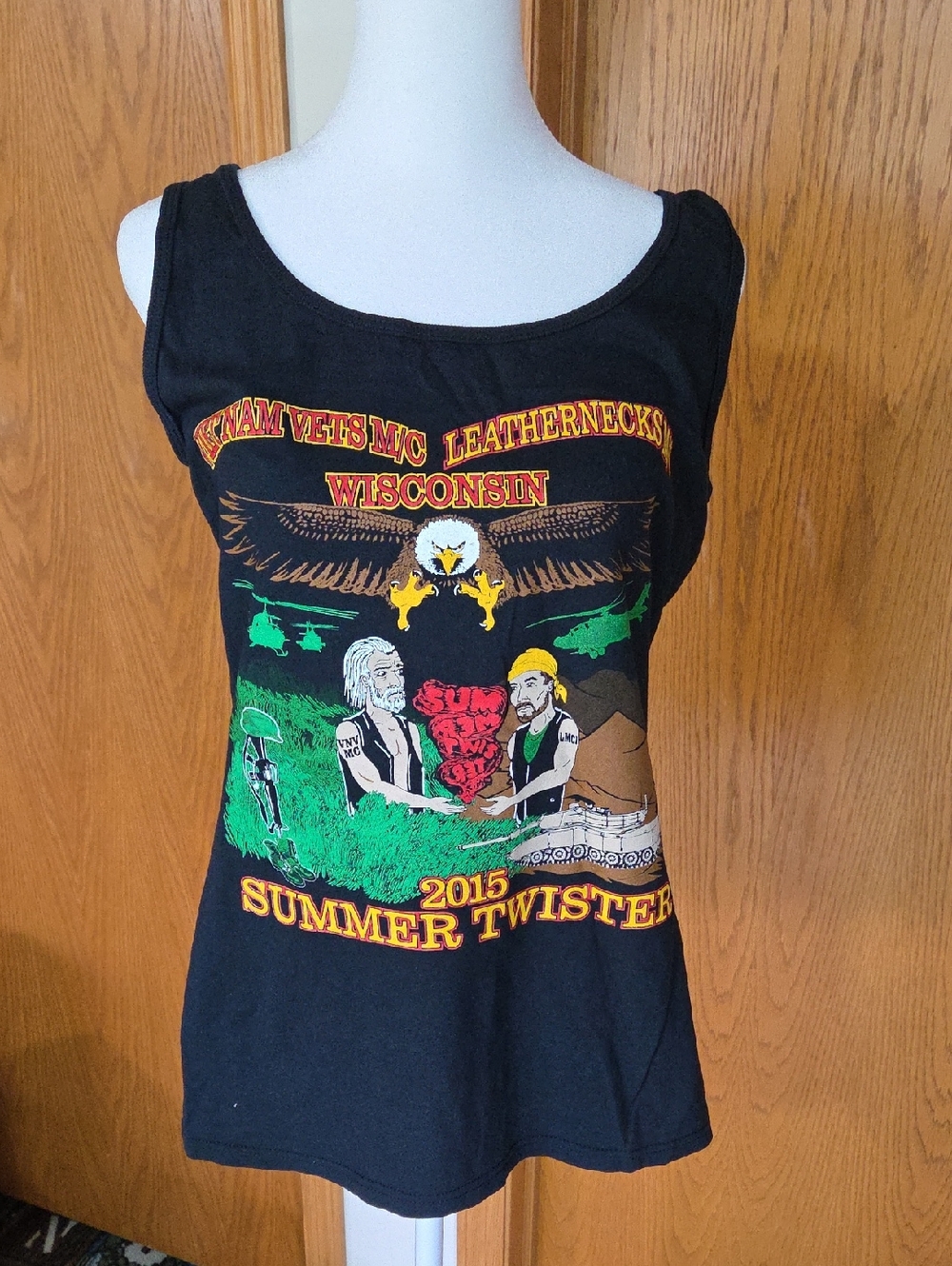 #15 Vintage Black Graphic Tank - Vietnam Vets MC Wisconsin 2015